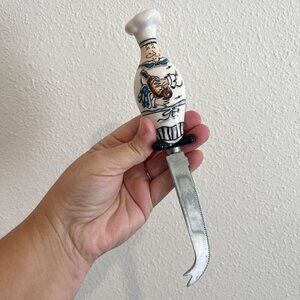 Vintage‎ Mud Pie Tracy Flickenger Bon Appetite Cheese Knife Kitchen Chef